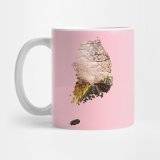 Cherry Blossom Season South Korea Map Mug